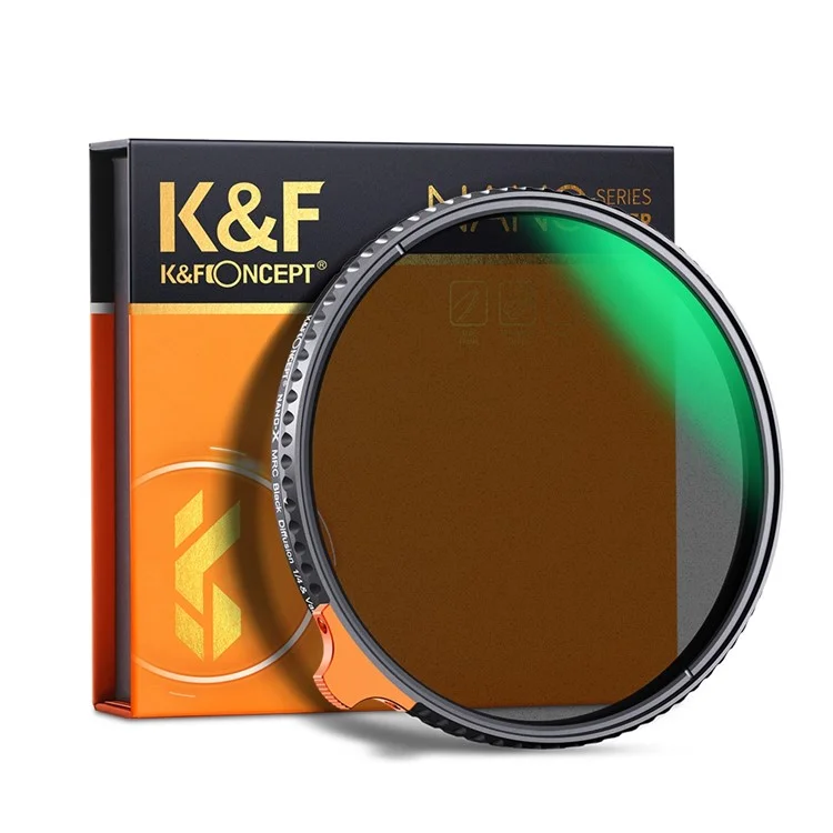 K&F CONCEPT Nano Series KF01.1816 Filtre d'objectif d'appareil photo 82mm ND2-32 1 / 4 Black Mist Diffusion 2-en-1 Multicouches Revêtus HD Filter