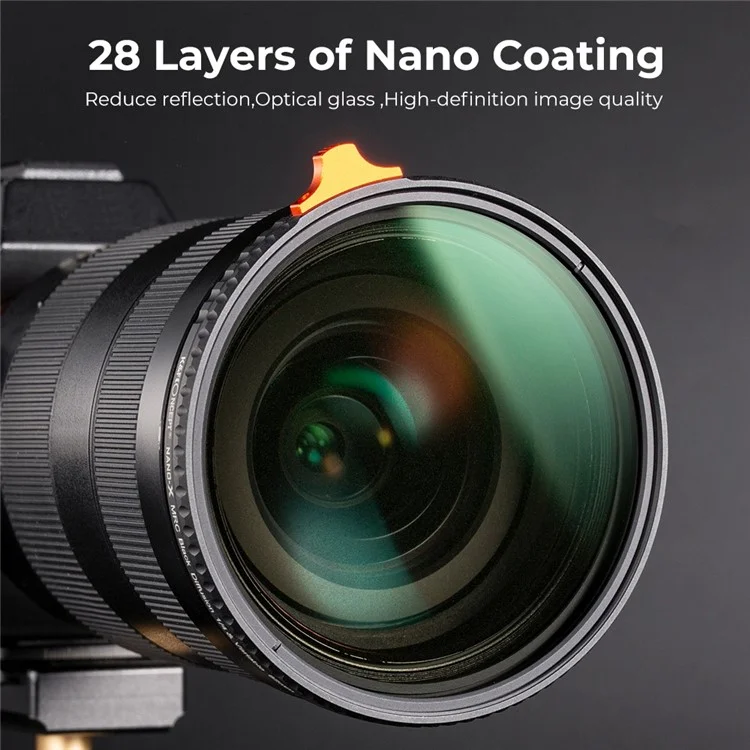 K&F CONCEPT Nano Series KF01.1816 Filtre d'objectif d'appareil photo 82mm ND2-32 1 / 4 Black Mist Diffusion 2-en-1 Multicouches Revêtus HD Filter