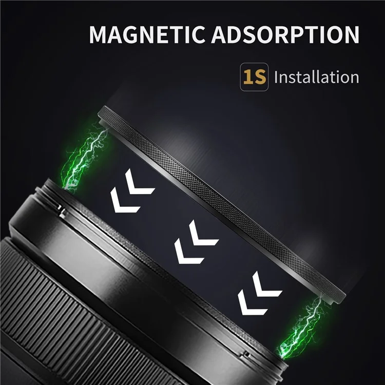 K&F CONCEPT SKU.1824 HD Clear Waterproof 82mm Magnetic Black Soft Diffusion 1 / 4 Filter+Magnetic Adapter Ring+Lens Cap для Камеры Объектив