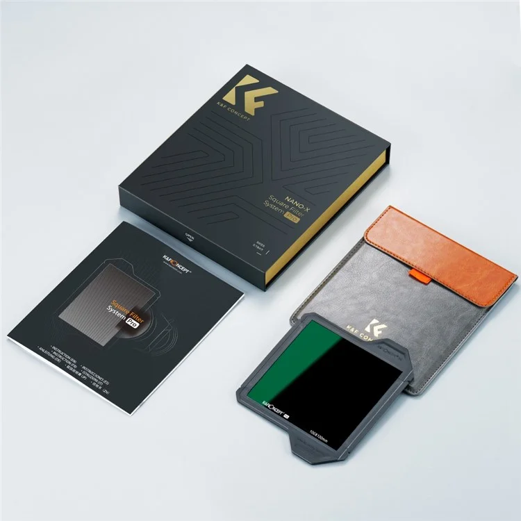K&F CONCEPT SKU.1872 Filtre ND8 100x100x2mm à Revêtement Multi-Couches en Verre Optique AGC Couleur Vraie HD Imperméable Carré