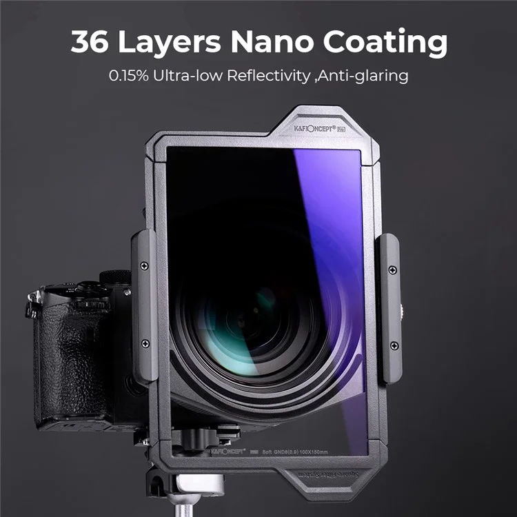 K&F CONCEPT X-Pro Reverse GND16 (4 Stop) Square Filter 28 Layer Coatings Hard Graduated Neutral Density Filter für Kameraobjektiv