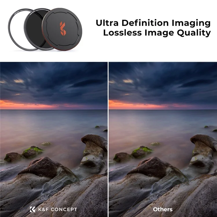 K&F CONCEPT 82mm Magnetic Pluggable ND64 Lens Filter 6-Stop Neutral Density Quick-Release Filter Waterproof Anti-Scratch Multi-Layer Coated Lens Filter