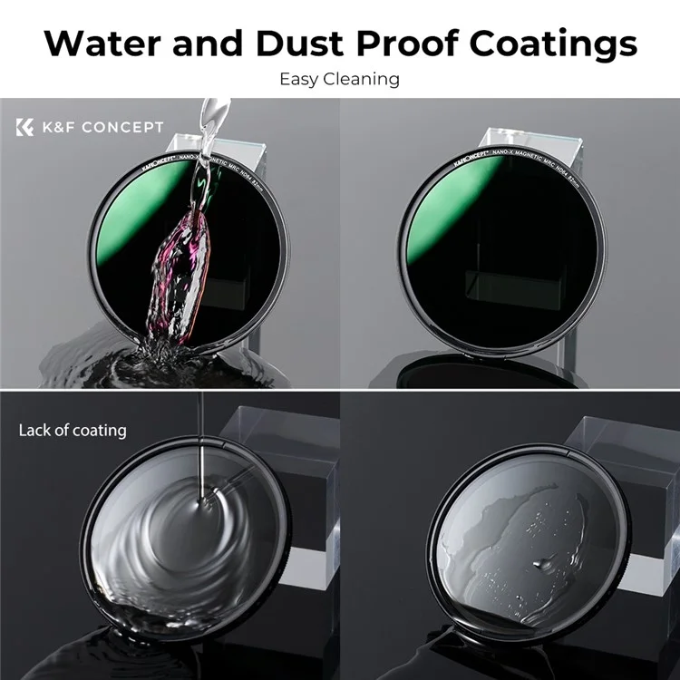 K&F CONCEPT 82mm Magnetic Pluggable ND64 Lens Filter 6-Stop Neutral Density Quick-Release Filter Waterproof Anti-Scratch Multi-Layer Coated Lens Filter