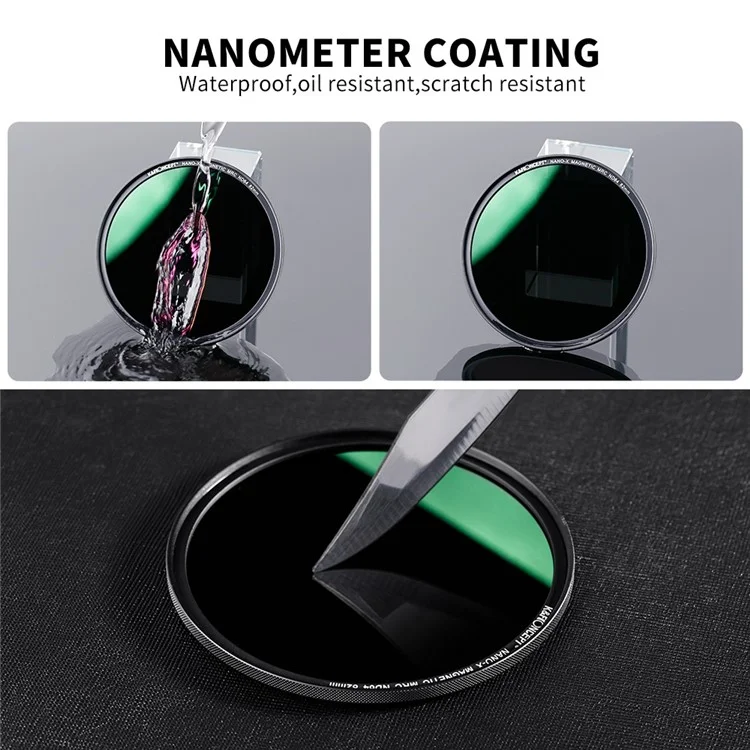 K&F CONCEPT 82mm Magnetic Pluggable ND64 Lens Filter 6-Stop Neutral Density Quick-Release Filter Waterproof Anti-Scratch Multi-Layer Coated Lens Filter
