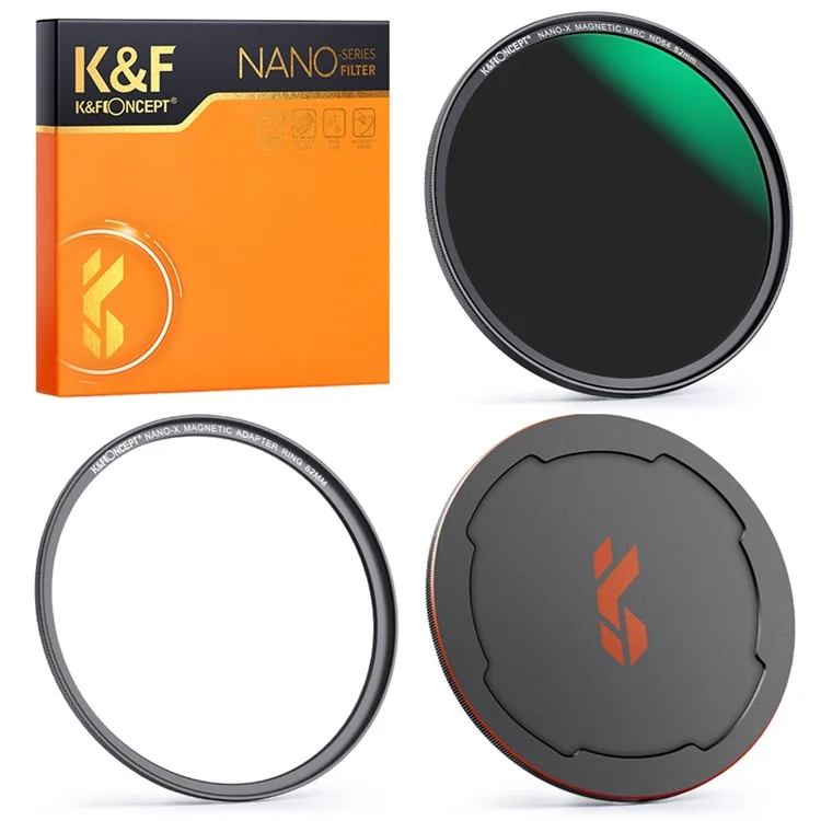K&F CONCEPT 82mm Magnetic Pluggable ND64 Lens Filter 6-Stop Neutral Density Quick-Release Filter Waterproof Anti-Scratch Multi-Layer Coated Lens Filter