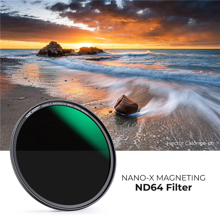 K&F CONCEPT 82mm Magnetic Pluggable ND64 Lens Filter 6-Stop Neutral Density Quick-Release Filter Waterproof Anti-Scratch Multi-Layer Coated Lens Filter