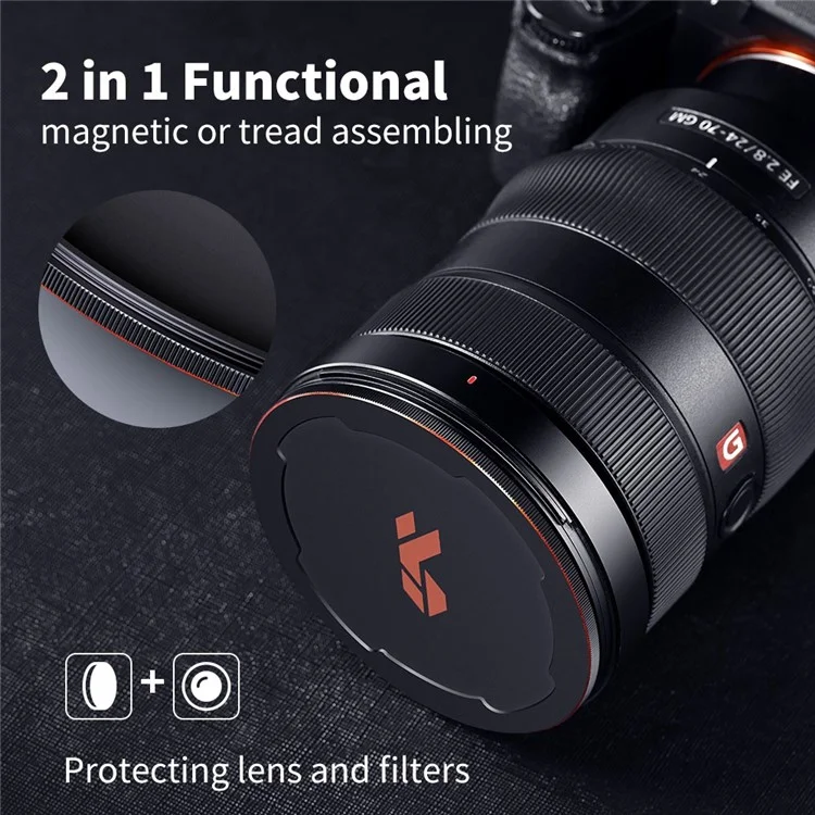 K&F CONCEPT 82mm Magnetic Pluggable ND64 Lens Filter 6-Stop Neutral Density Quick-Release Filter Waterproof Anti-Scratch Multi-Layer Coated Lens Filter