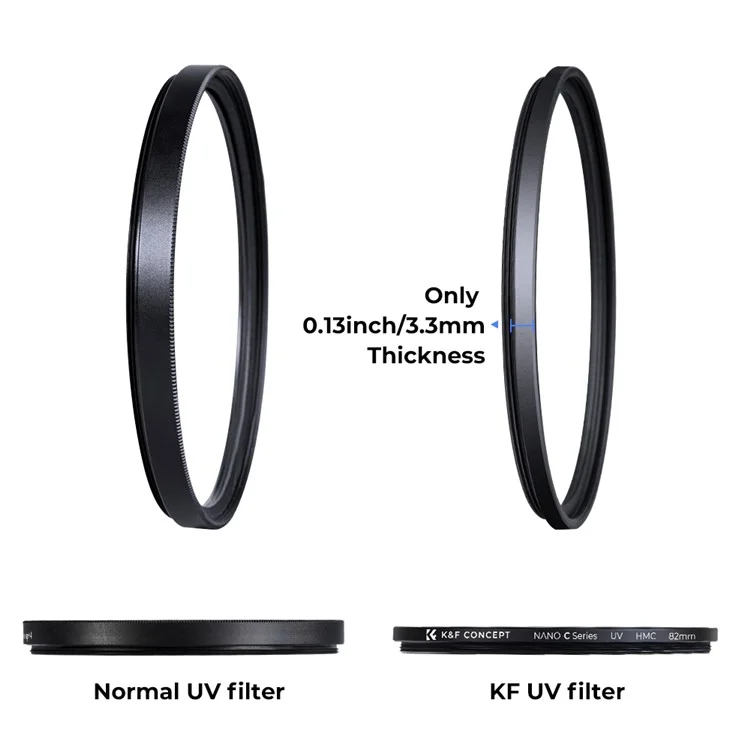 K&F CONCEPT KF01.1429 82mm MC UV Camera Lens Filter High Light Transmittance Ultra-slim Anti-reflection Scratch Resistant Filter