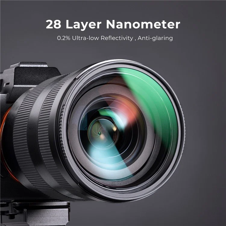 K&F CONCEPT KF01.1869 Nano X 82mm MC UV Protection Round Filter Shockproof HD Waterproof Tempered Glass DSLR Camera Lens Filter avec 28 couches de revêtement multicouche