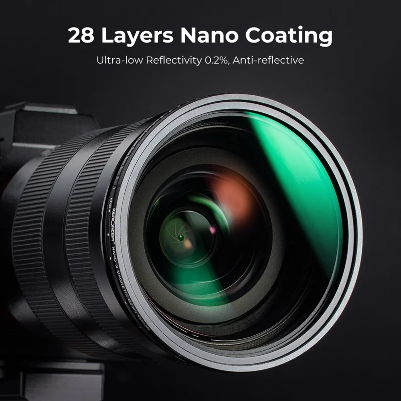 K&F CONCEPT KF01.1854 Nano-X 82mm ND2-ND32 Filter 1-5 Stops Magnetic Variable 28 Multi-Layer Coatings Waterproof Neutral Density Camera Lens Filter