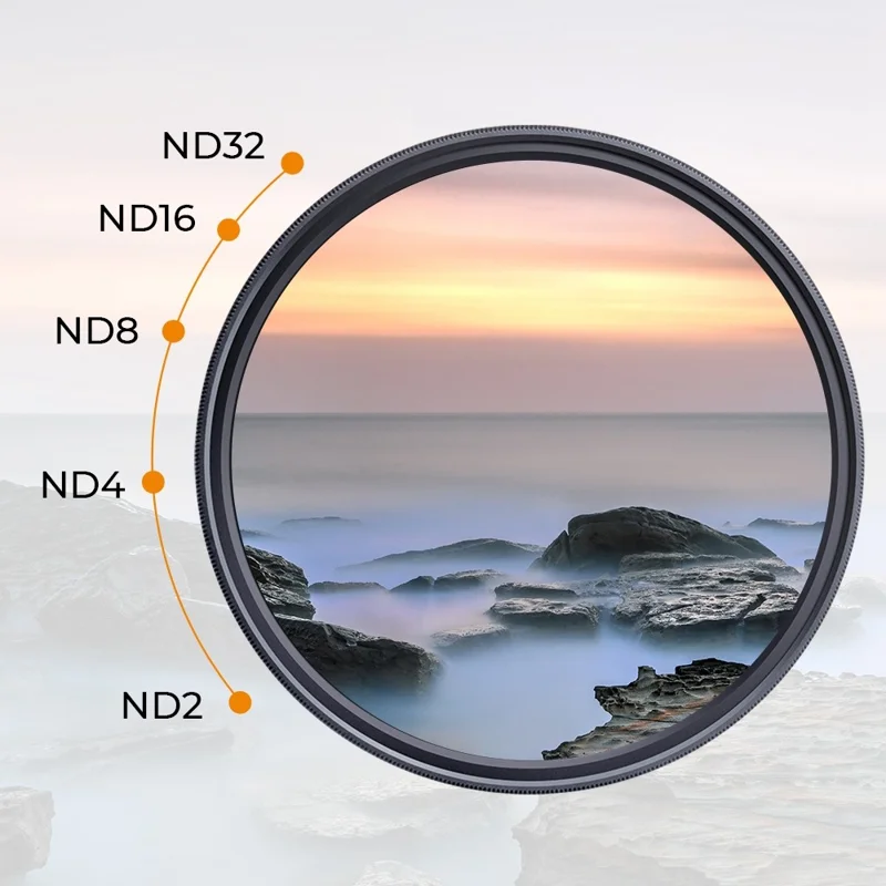 K&F CONCEPT KF01.1854 Nano-X 82mm ND2-ND32 Filter 1-5 Stops Magnetic Variable 28 Multi-Layer Coatings Waterproof Neutral Density Camera Lens Filter