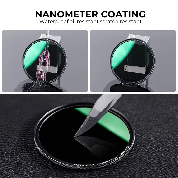 K&F CONCEPT 82mm Magnetic ND8 Lens Filter Anti-Scratch Multi-Layer Coated Filter Waterproof Quick-Release 3-Stop Neutral Density Lens Filter