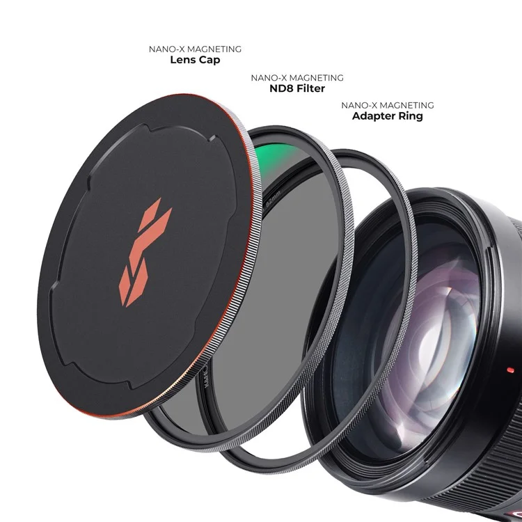 K&F CONCEPT 82mm Magnetic ND8 Lens Filter Anti-Scratch Multi-Layer Coated Filter Waterproof Quick-Release 3-Stop Neutral Density Lens Filter