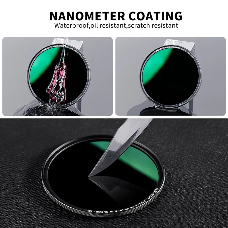 Filtre de densité neutre fixe de 10 arrêts K&F CONCEPT SKU.1762 de 82 mm avec revêtement magnétique pour appareil photo reflex numérique