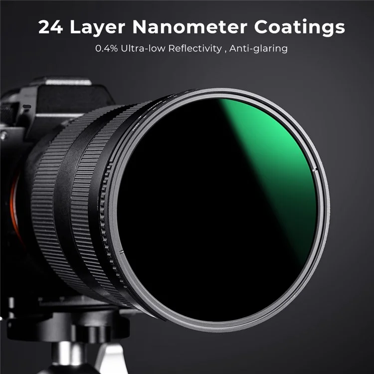 Concepto K&F KF01.1361 82 mm ND8-ND2000 Filtro Para Lente de Cámara Filtro de Lente Impermeable de Filtro Múltiple de Densidad Neutro de 9 Paradas