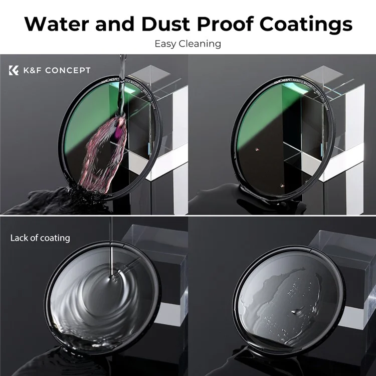 Фильтр K&F CONCEPT Magnetic HD CPL 82 мм Nano-X с крышкой объектива, кольцевым адаптером, многослойным покрытием для объектива камеры