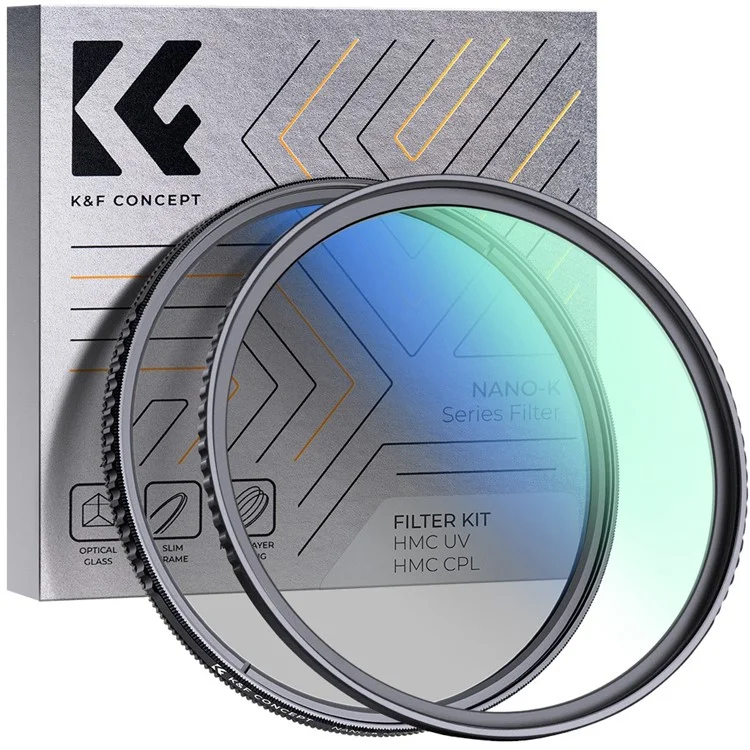 K&F CONCEPT 82mm 2-in-1-Filterkit MCUV+CPL Kameralinsfilter 18-Schichten beschichtet Ultra-Dünner Anti-Kratzer-Filter