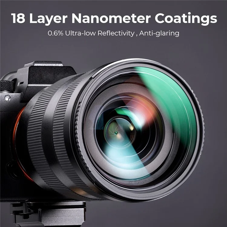 K&F CONCEPT 82mm 2-in-1-Filterkit MCUV+CPL Kameralinsfilter 18-Schichten beschichtet Ultra-Dünner Anti-Kratzer-Filter