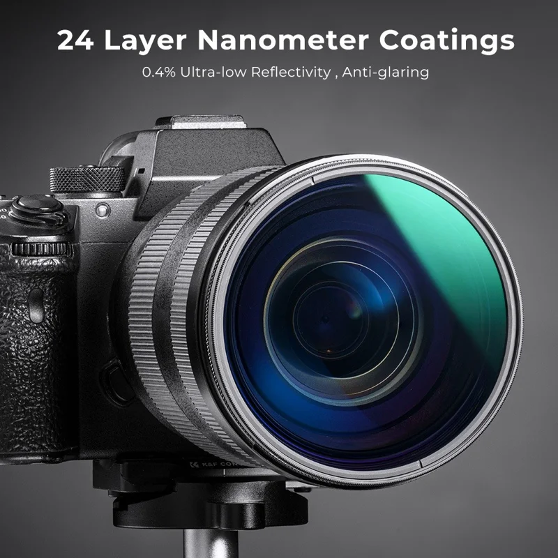 K&F CONCEPT Conjunto de 3 filtros de lente de 82 mm com filtro ND8 ND64 CPL para lentes de câmera Revestimento multicamadas com caixa de filtro