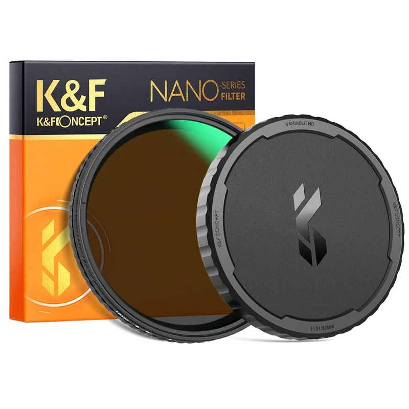 K&F CONCEPT ND2-ND32-filter Variabel ND-filter Objektiv neutral densitets variabel multilags nano-belagt filter med objektivdæksel 82 mm