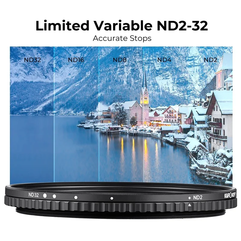K&F CONCEPT ND2-ND32-filter Variabel ND-filter Objektiv neutral densitets variabel multilags nano-belagt filter med objektivdæksel 82 mm