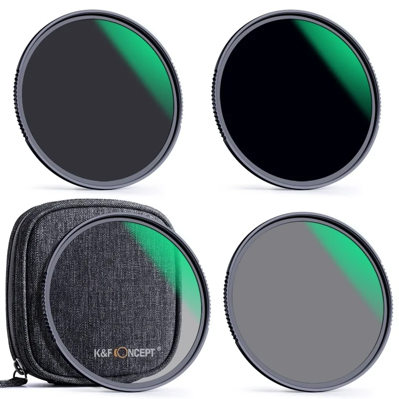 K&F CONCEPT 4Pcs / Set 82mm Multi-Layer Coated Filter Kit for Camera Lenses ND4 ND8 ND64 ND1000 Filters with Storage Bag