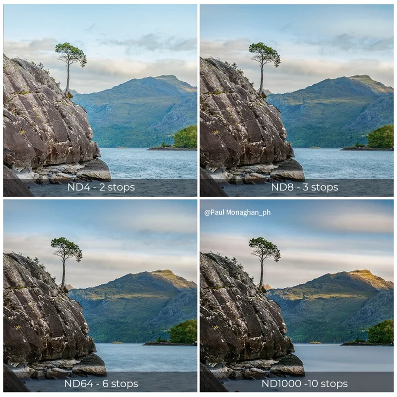 K&F CONCEPT 4Pcs / Set 82mm Multi-Layer Coated Filter Kit for Camera Lenses ND4 ND8 ND64 ND1000 Filters with Storage Bag