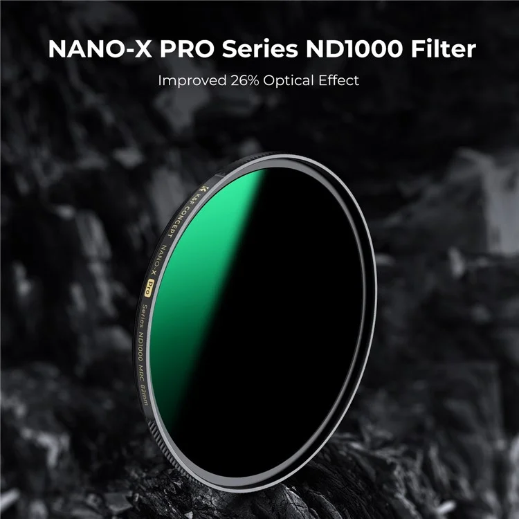 K&F CONCEPT KF01.1995 Nano-X PRO 82mm ND1000 Filtre d'objectif photo 36 couches de revêtement anti-reflet 10 diaphragmes Filtre ND HD Waterproof Slim