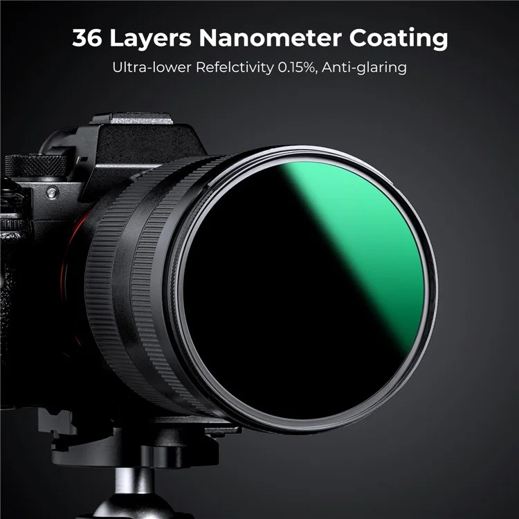K&F CONCEPT KF01.1995 Nano-X PRO 82mm ND1000 Filtre d'objectif photo 36 couches de revêtement anti-reflet 10 diaphragmes Filtre ND HD Waterproof Slim