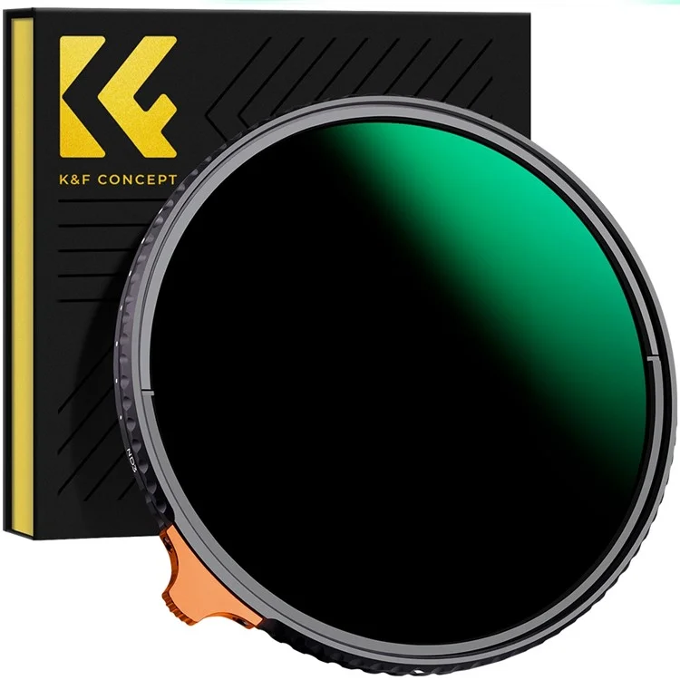 K&F CONCEPT Nano-X Série 82mm ND3-ND1000 Filtre 9,5 arrêts Filtre ajustable HD Hydrophobe Anti-Réflexion Revêtement vert Filtre avec Putter 
