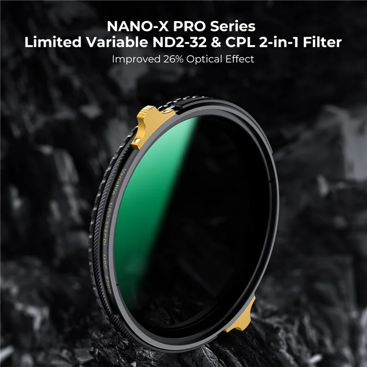 K&F CONCEPT Nano-X Pro Series 82mm CPL+ND2-ND32 Фильтр Латунная рамка Камера Объективный фильтр Регулируемый Тонкий HD ND фильтр с двумя оранжевыми путтерами