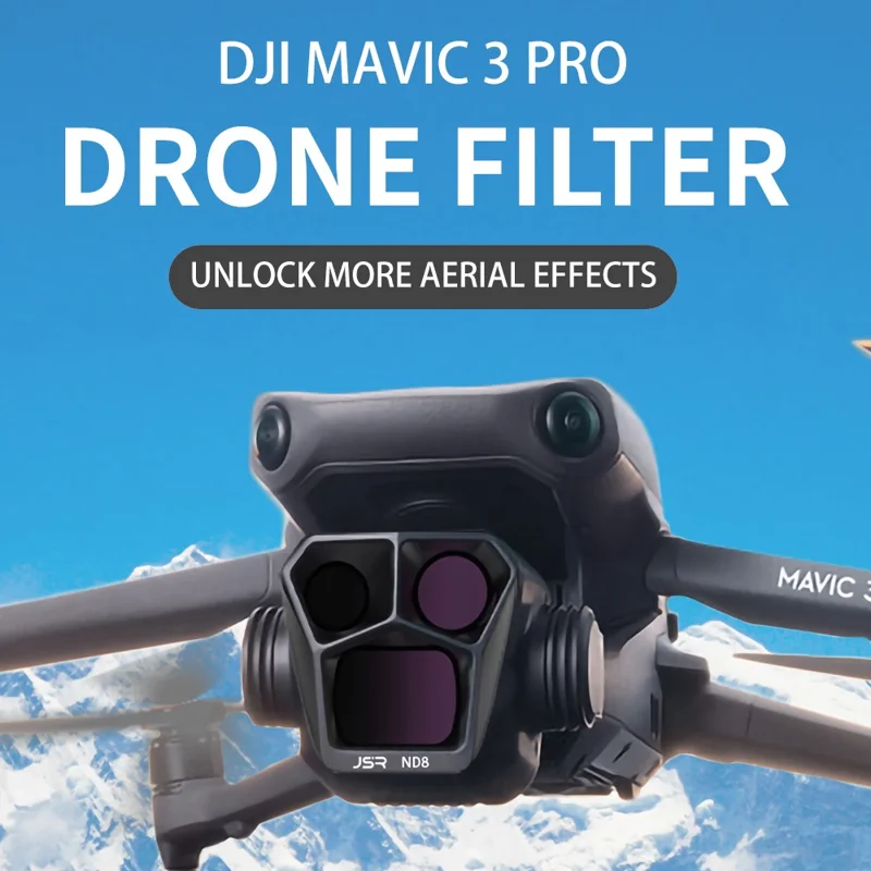 JUNESTAR 4Pcs For DJI Mavic 3 Pro RC Drone Lens Accessories Aluminum Alloy+Glass ND Filter - ND16