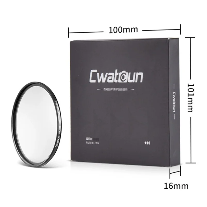 CWATCUN H70W Multi-Layer Coating Camera Filter Waterproof and Oil-Resistant Lens Filter - 62mm