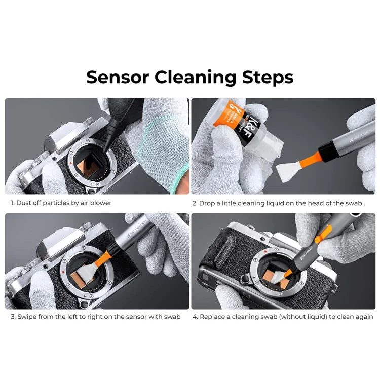 K&F CONCEPT SKU.1901 20PCS Substituição Limpeza APS-C Swabs de Limpeza 24mm Quadro Completo Conjuntos de Escovas de Limpeza para Câmera