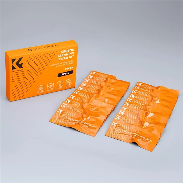 K&F CONCEPT SKU.1901 20PCS Substituição Limpeza APS-C Swabs de Limpeza 24mm Quadro Completo Conjuntos de Escovas de Limpeza para Câmera