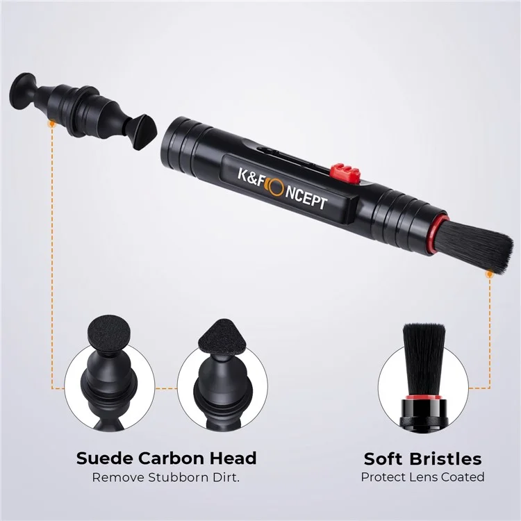 K&F CONCEPT 4Pcs / Set Kit de Limpeza de Câmera Soprador de Ar + Caneta de Limpeza de Lente + Pano de Limpeza para Lentes de Câmera / Filtros / Sensor / Tela
