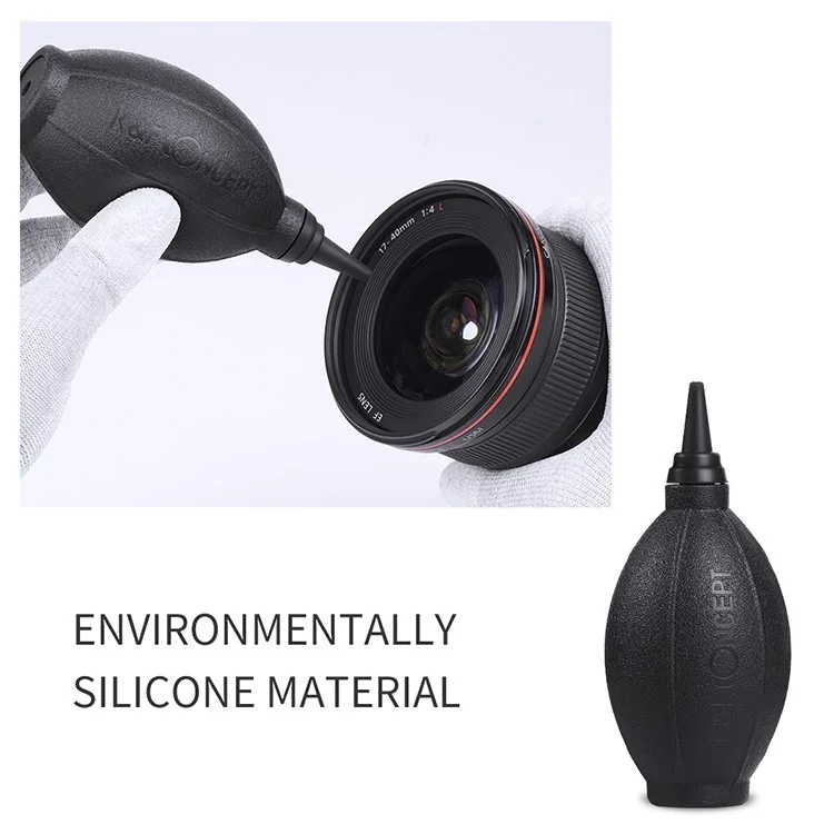 K&F CONCEPT Kit de Limpeza para Câmera 4 em 1 com Soprador de Ar + Caneta de Limpeza + Pano de Limpeza + Líquido de Limpeza para Lentes de Câmera / Filtros / Sensor / Tela