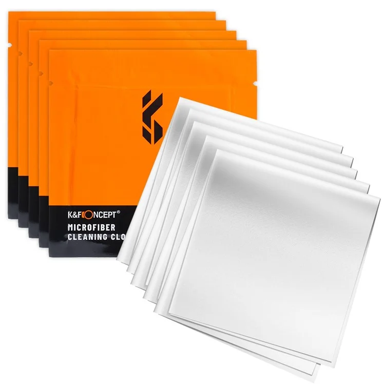 K&F CONCEPT 5Pcs / Set Cleaning Cloth for Camera Lenses  /  Filters  /  Sensor  / LCD Screen Microfiber Cleaning Cloth