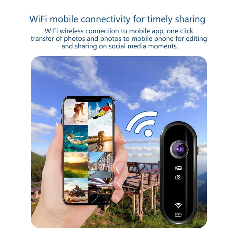 C3 Pro Thumb Action Camera 1080p HD Small Body Camera Avec Porte-voiture Chargeur de Voiture Pour Enregistrement POV Vlogging