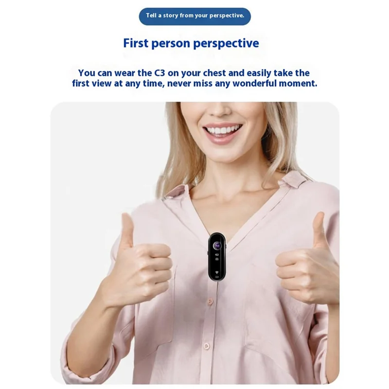 C3 Pro Thumb Action Camera 1080p HD Small Body Camera Avec Porte-voiture Chargeur de Voiture Pour Enregistrement POV Vlogging