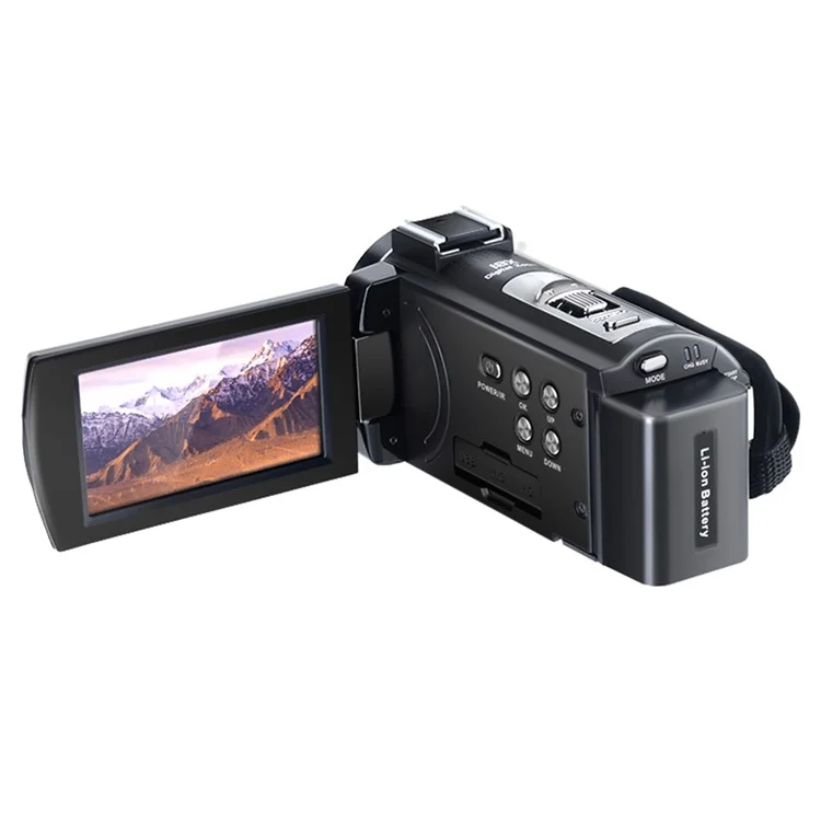 ORDRO AE20 Fotocamera digitale con schermo IPS da 3 pollici, obiettivo grandangolare, visione notturna a infrarossi e videocamera