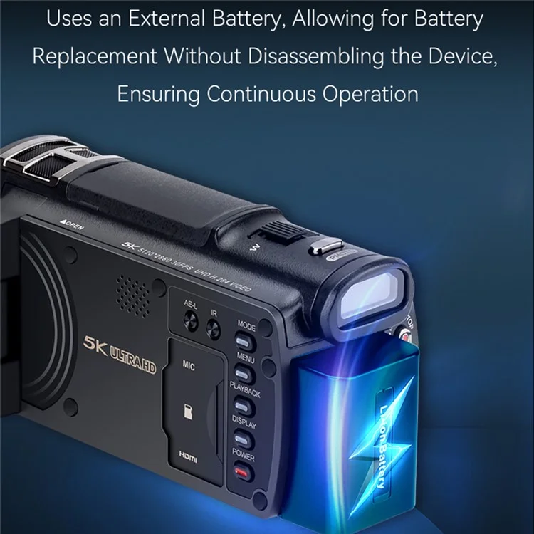 ORDRO XV80 5K Ultra HD Camcorder 3.5 Inch IPS Touch Screen 12X Optical Zoom Autofocus Digital Camera