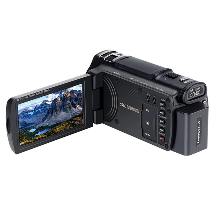 ORDRO XV80 5K Ultra HD Camcorder 3.5 Inch IPS Touch Screen 12X Optical Zoom Autofocus Digital Camera