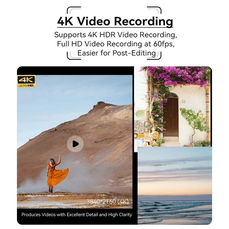 ORDRO G730 Digital Camera Side Flip 3.2 Inch IPS Touch Screen 12X Optical Zoom IR Night Vision 5K HD Mirrorless Cam - White