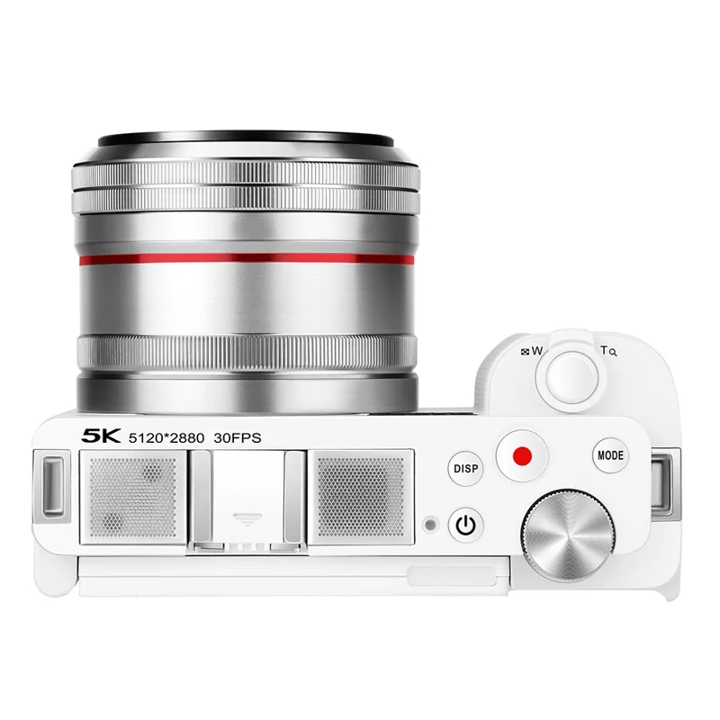 ORDRO G730 Digital Camera Side Flip 3.2 Inch IPS Touch Screen 12X Optical Zoom IR Night Vision 5K HD Mirrorless Cam - White