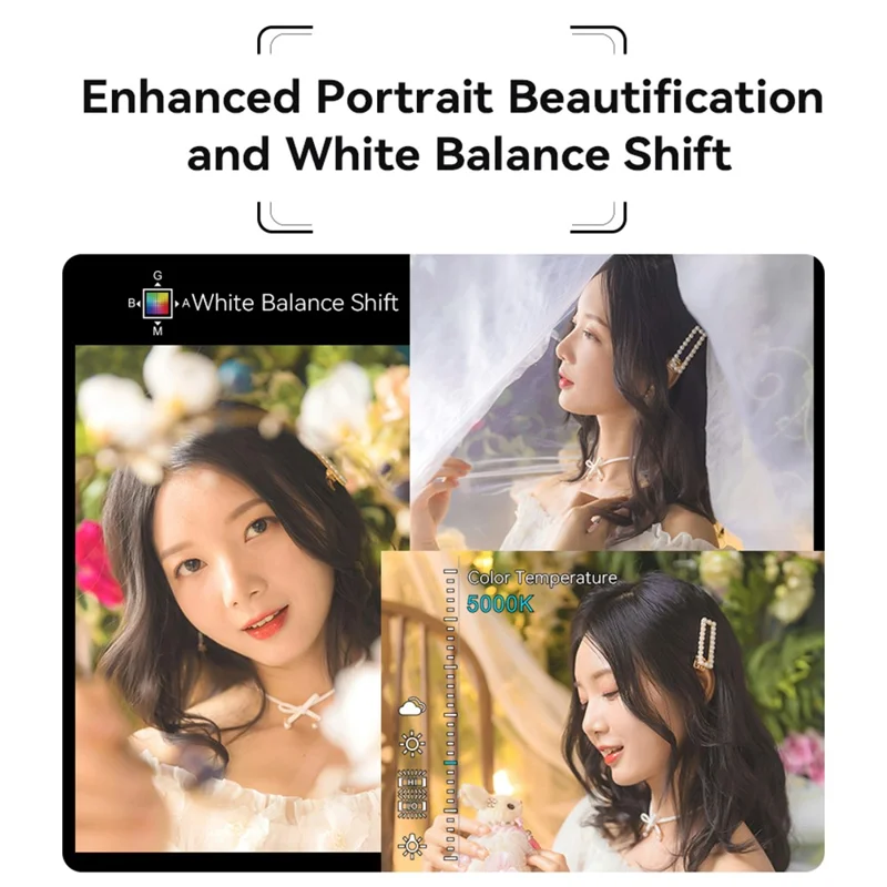ORDRO G730 Digital Camera Side Flip 3.2 Inch IPS Touch Screen 12X Optical Zoom IR Night Vision 5K HD Mirrorless Cam - White
