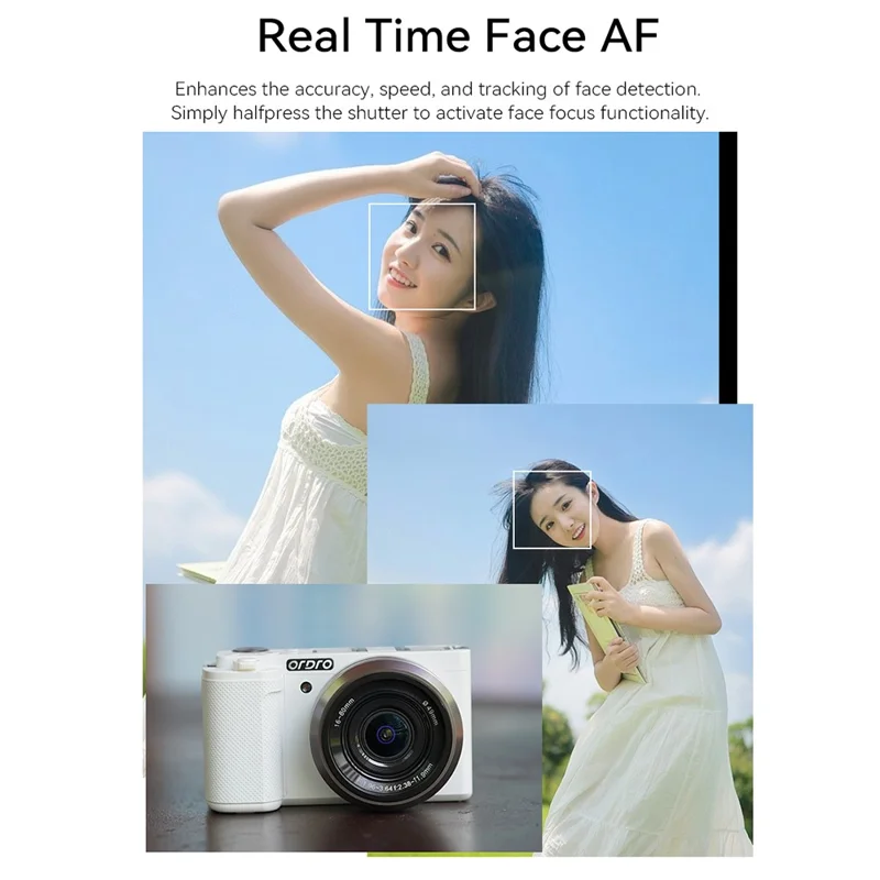 ORDRO G930 3.2 Inch IPS Touch Screen Camcorder Face Tracking 5K Ultra HD Digital Mirrorless Camera - White