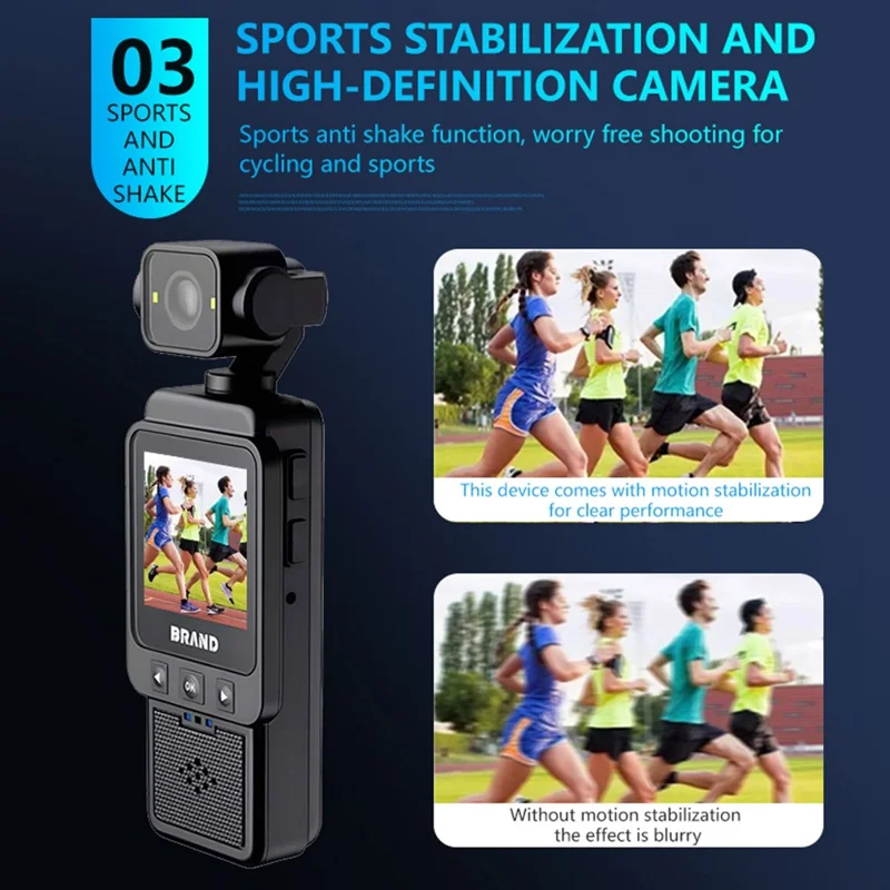 DV01 Videocamera d'Azione da 1,6 Pollici HD 1080P con Registrazione Continua, Vlog Esterno, WiFi e Luce di Riempimento Integrata