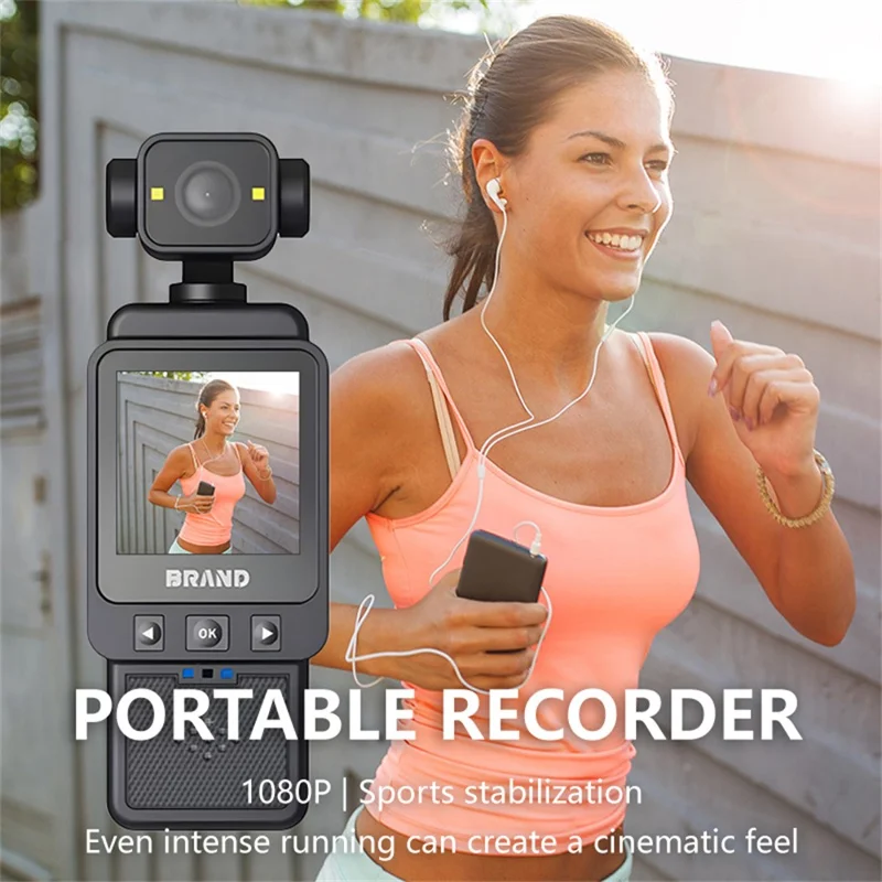 DV01 1.6 Inch 1080P HD Action Camera for Cycling Vlogging Wearable WiFi Recorder with 32GB Card