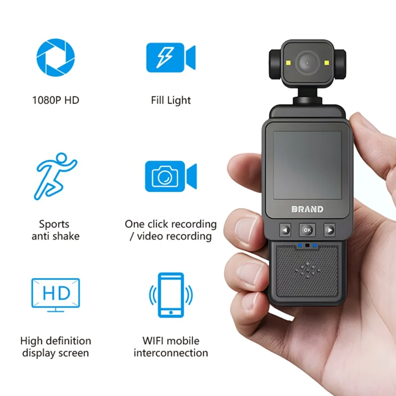 DV01 1.6 Inch 1080P HD Action Camera for Cycling Vlogging Wearable WiFi Recorder with 32GB Card